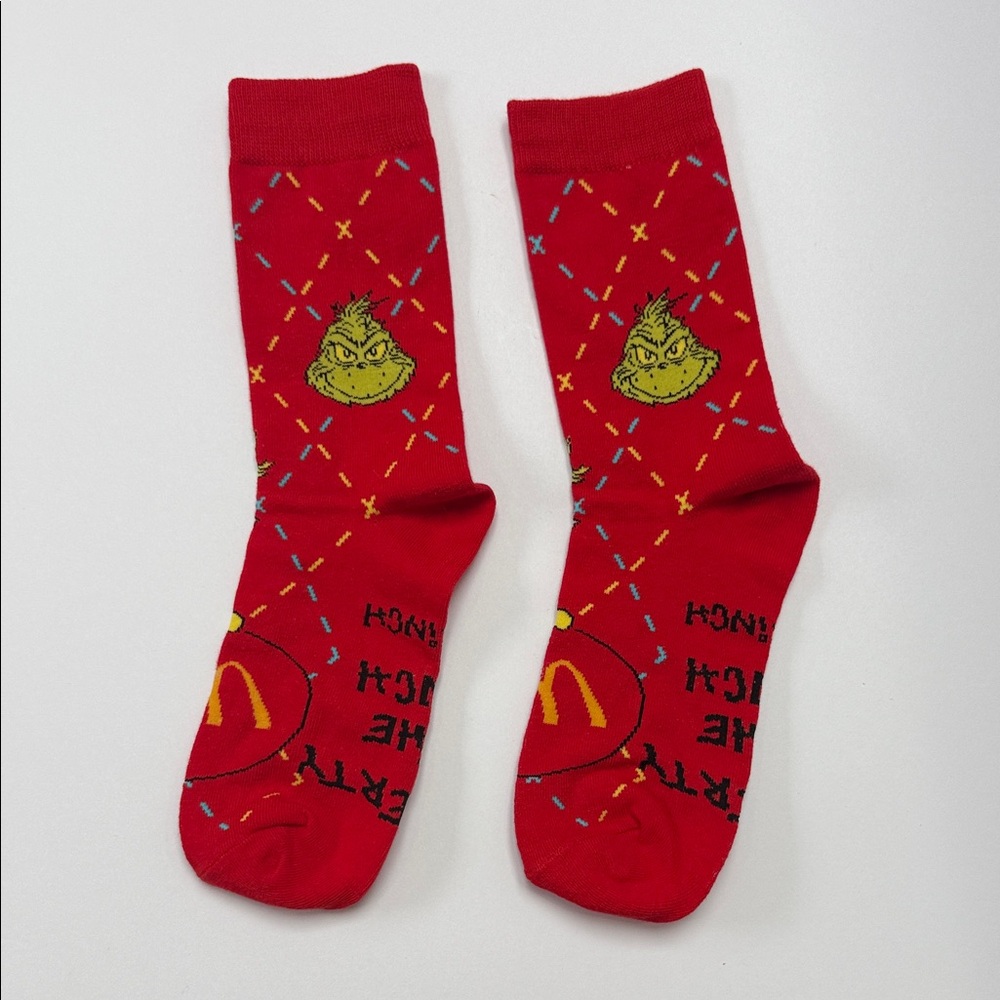 Festive‎ McDonald’s Red Grinch Socks